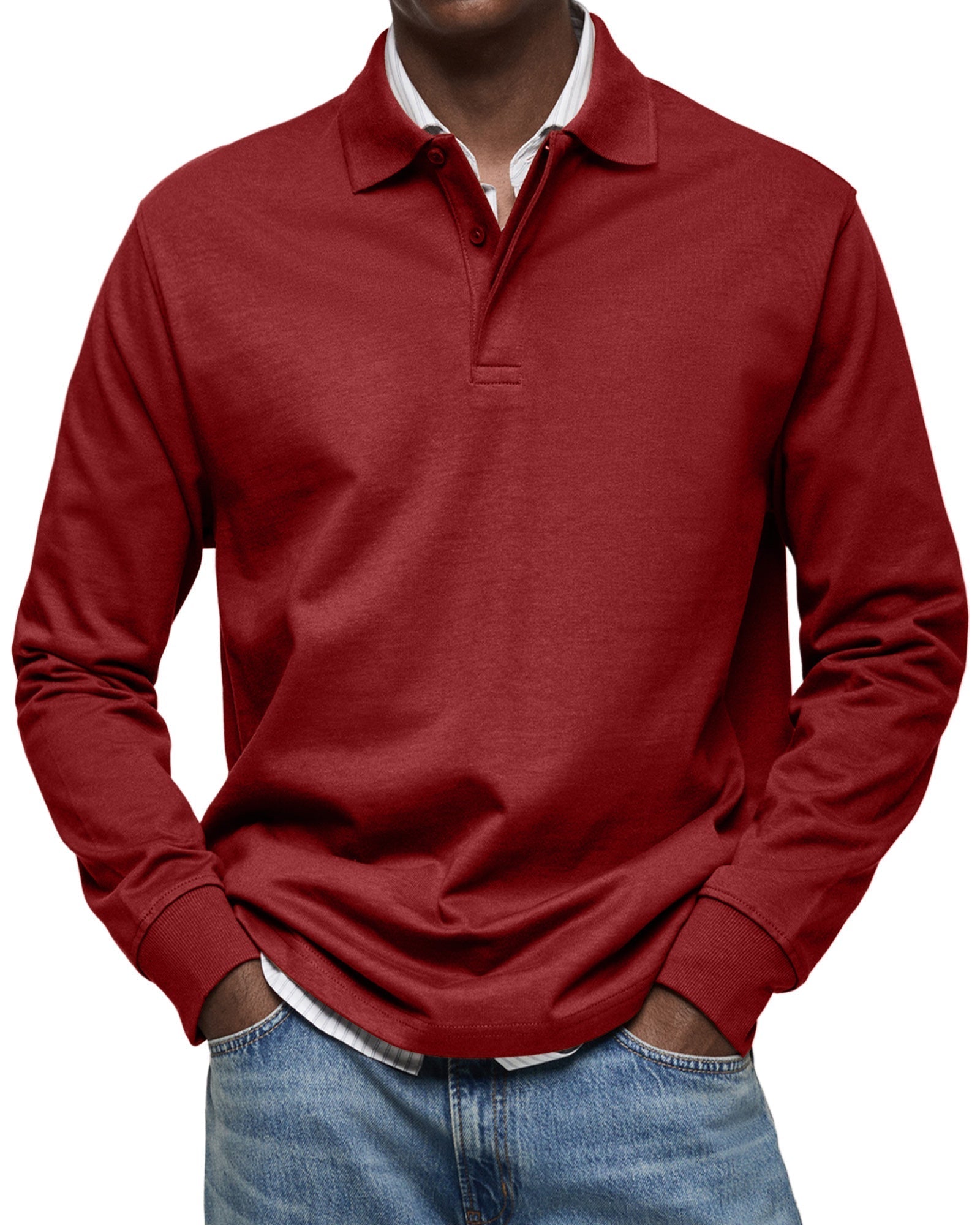 Alexandre™ casual polo met lange mouwen